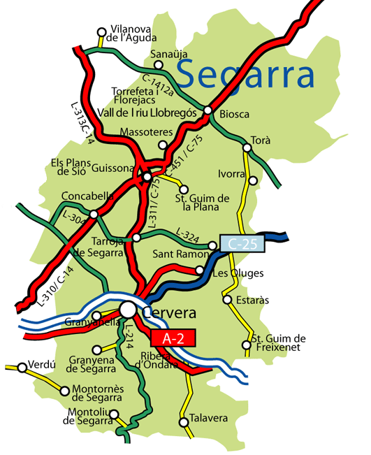 Mapa de la Segarra