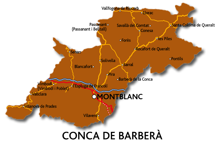 Mapa de la Conca de Barberà
